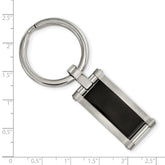 Chisel Stainless Steel Brushed and Polished Black Acrylic Key Ring